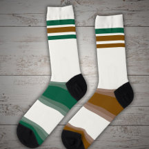 Secretly Mismatched Socks Brown Green