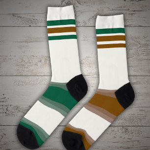 Secretly Mismatched Socks Brown Green