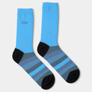 Secretly Wild Stripes in Mayan Blue Socks