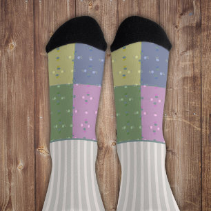 Secretly Wild stripes with four apple fields Socks