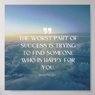 Secrets of Success -  Bette Midler Quote Poster