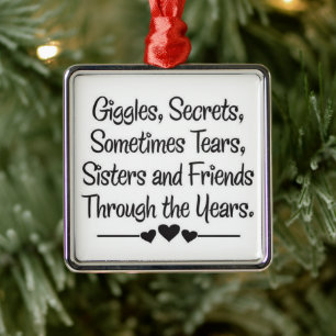 **SECRETS SHARED** SISTER ORMANENT METAL TREE DECORATION