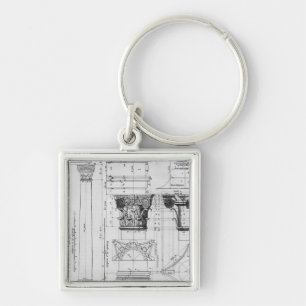 Section and elevation of a composite column key ring