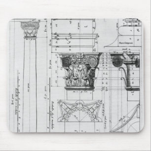 Section and elevation of a composite column mouse mat