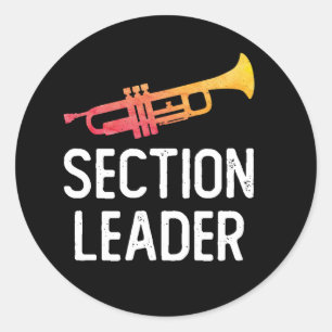 Section Leader Trumpet Musician Band Classic Round Sticker