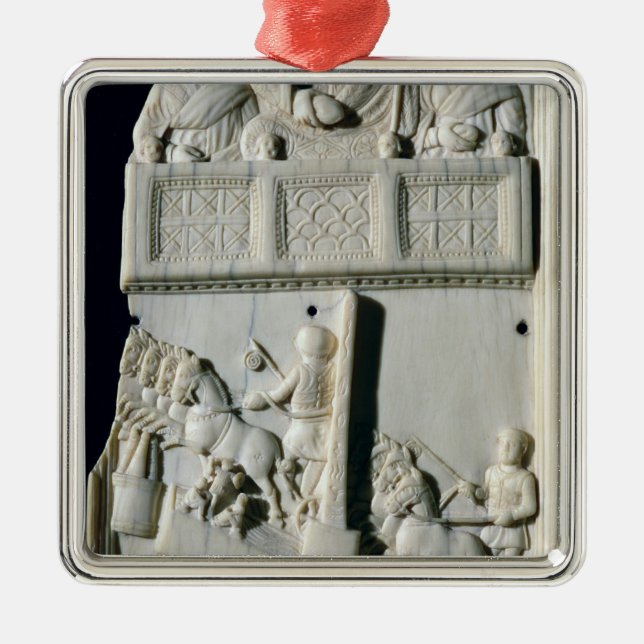 Section of a diptych metal tree decoration (Front)