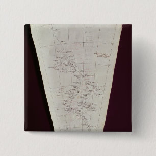 Section of Map from Ross Island to South Pole 15 Cm Square Badge
