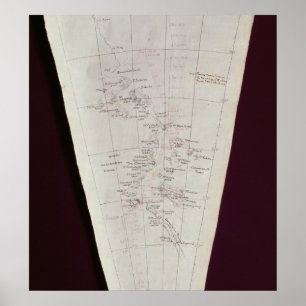 Section of Map from Ross Island to South Pole Poster