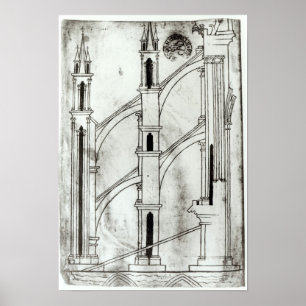 Section of the wall and arch poster