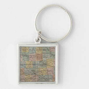 Sectional map of Iowa Key Ring