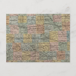 Sectional map of Iowa Postcard