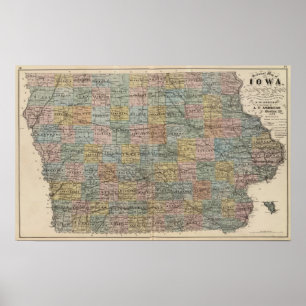 Sectional map of Iowa Poster