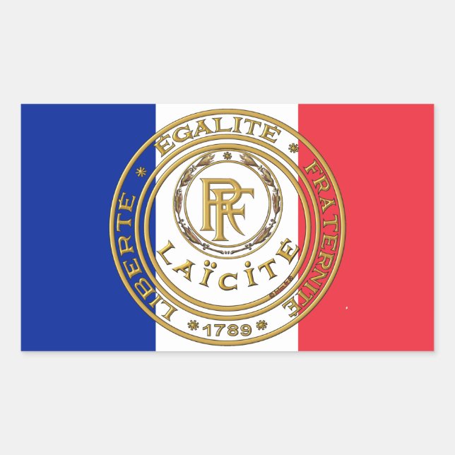 secular French flag Rectangular Sticker (Front)