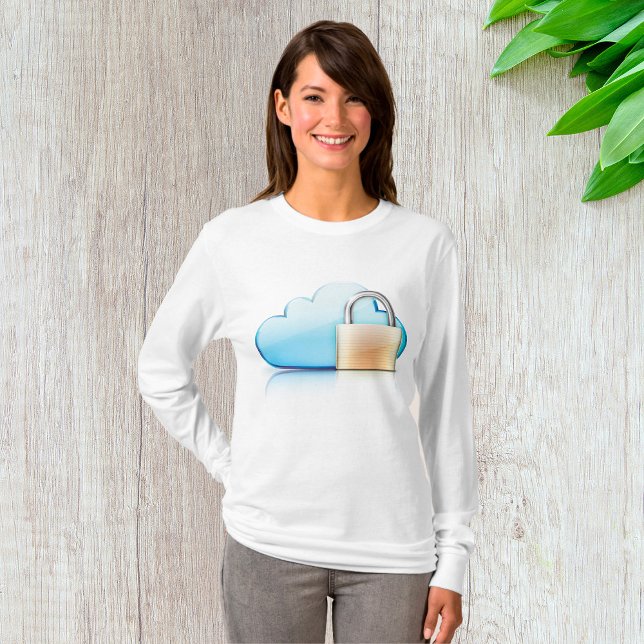 Secure Cloud Storage Icon with Padlock T-Shirt (Creator Uploaded)