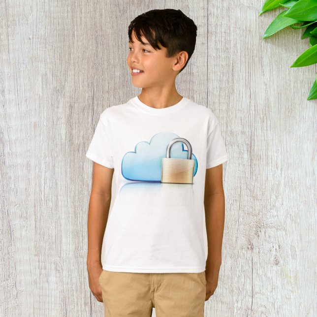 Secure Cloud Storage Icon with Padlock T-Shirt (Creator Uploaded)