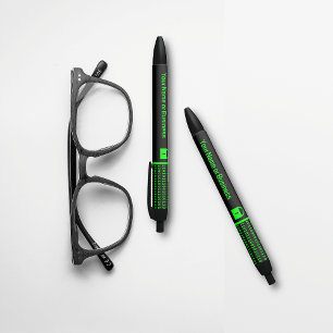 Secure Data Digital Ones & Zeroes IT Business Black Ink Pen