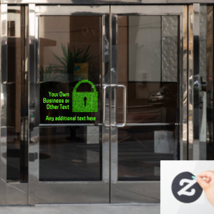 Secure Digital Lock in Machine Code Business Window Cling