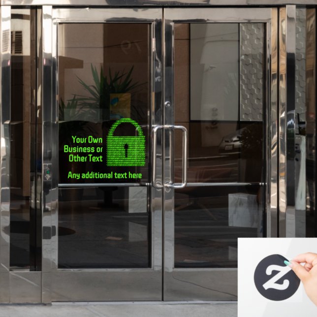 Secure Digital Lock in Machine Code Business Window Cling (Office Door)