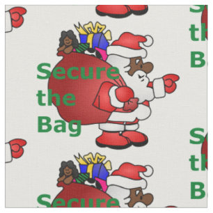 secure the bag black santa fabric
