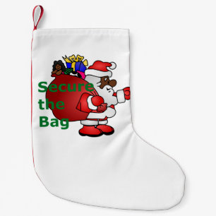 secure the bag black santa stocking