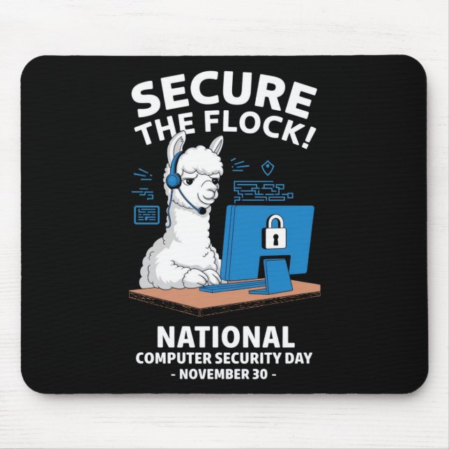 Secure the Flock! National Computer Security Day A Mouse Mat (Front)