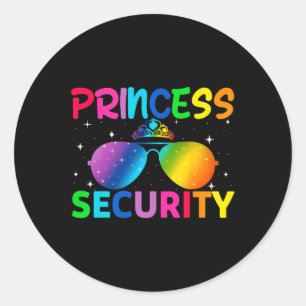 Security Birthday Halloween Party Funny Men Women Classic Round Sticker
