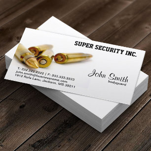 Security Bodyguard Bullets Business Card