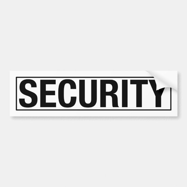 "SECURITY" BUMPER STICKER (Front)