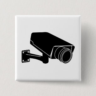 Security Camera 15 Cm Square Badge