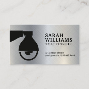 Security Camera icon   Metallic Background Business Card