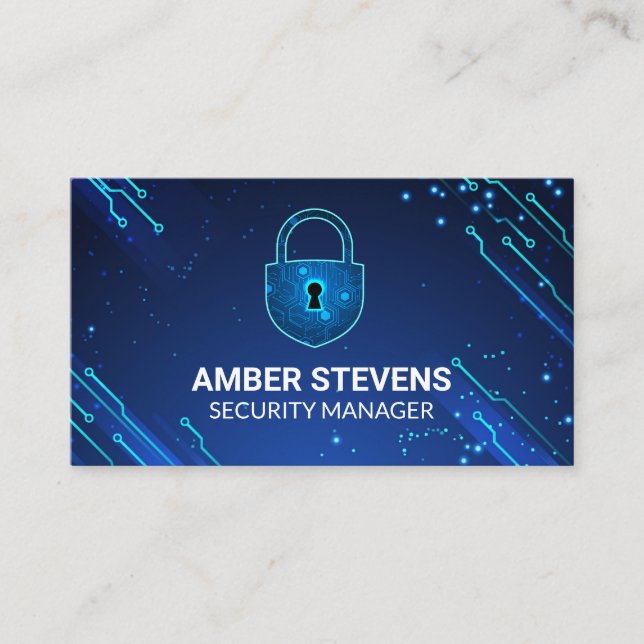 Security Camera Icon | Modern Tech Business Card (Front)
