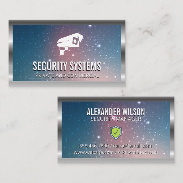 Security Camera Icon | Network System Business Card (Front/Back)