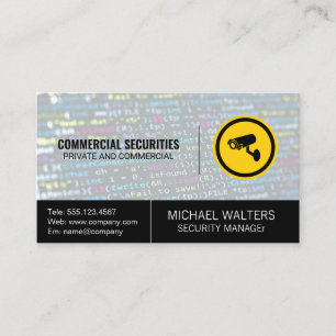 Security Camera Logo   Coding Background Business Card