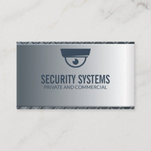 Security Camera   Metallic Background Business Card