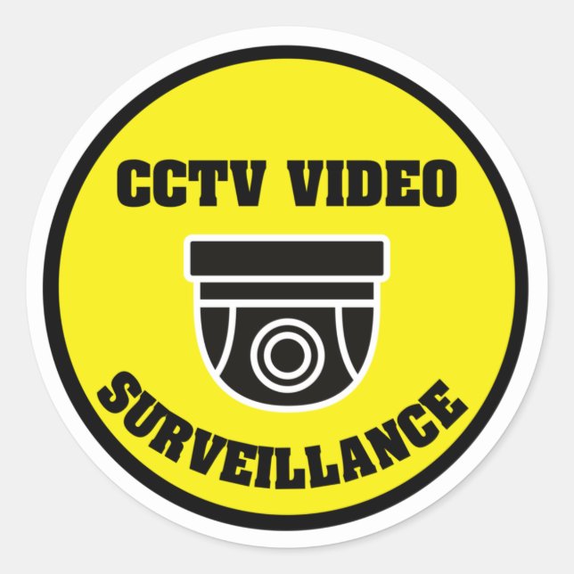 Security Camera Round Warning Sticker (Front)