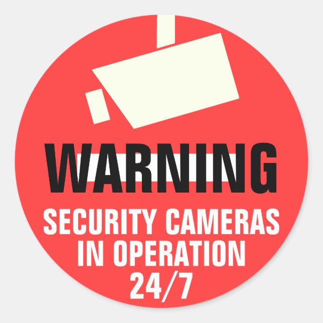 Security Camera Round Warning Sticker (Front)