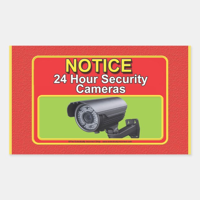 Security Camera Warning Rectangular Sticker (Front)