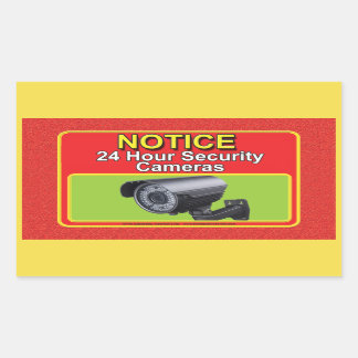 Security Camera Warning Rectangular Sticker