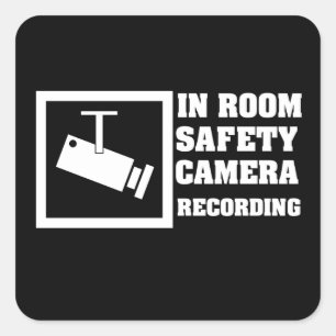 Security Camera Warning Square Sticker