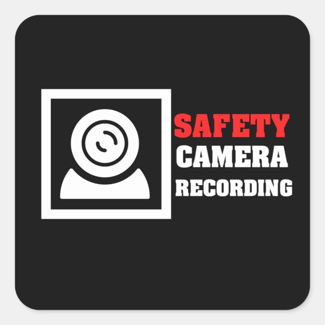 Security Camera Warning Square Sticker (Front)