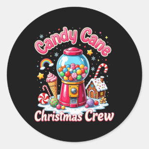 Security Candyland Candy Cane Christmas Crew House Classic Round Sticker
