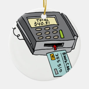 Security Chip Credit Card Machine Ceramic Tree Decoration