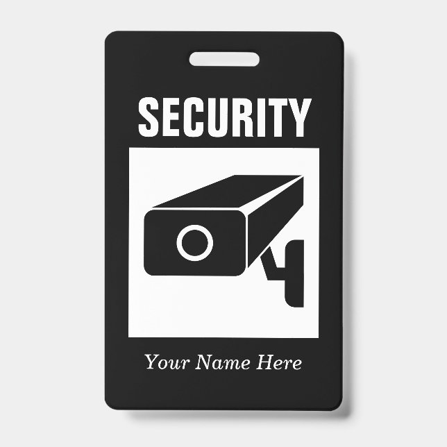 Security company name badge with CCTV camera logo ID Badge (Front)