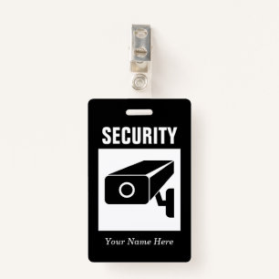 Security company name badge with CCTV camera logo ID Badge