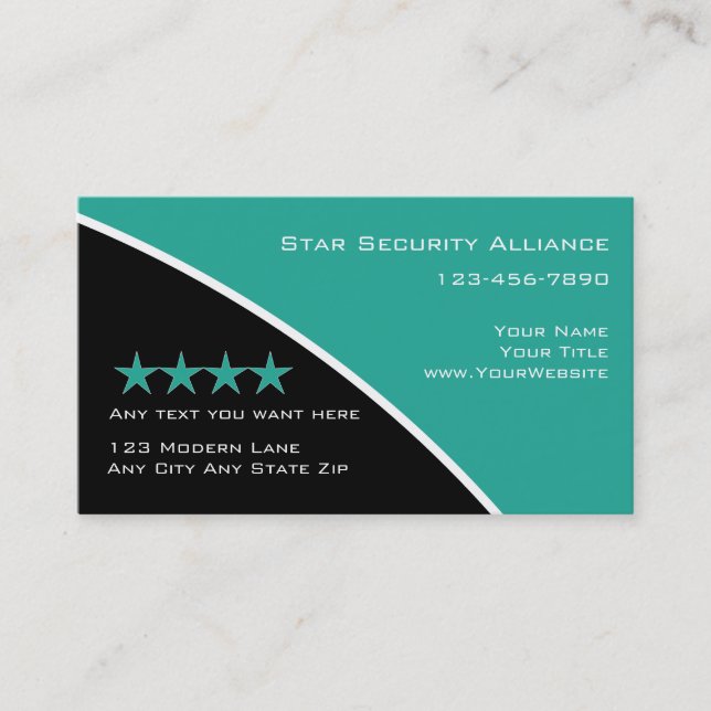 Security Consultant Business Cards (Front)
