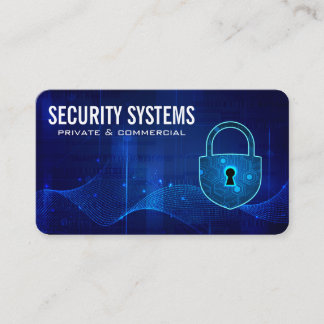 Security Cyber Lock | Modern Tech Business Card