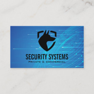 Security Dog Protection Tech Background Business Card