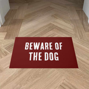 Security Dog Warning on a Doormat