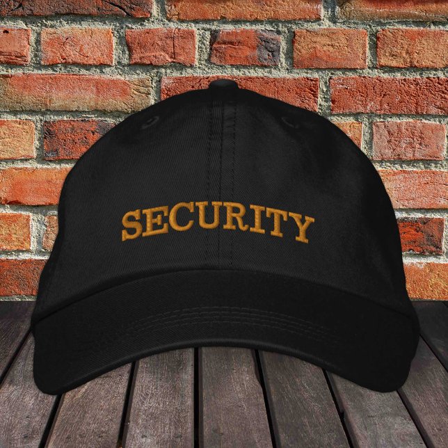 SECURITY embroidered baseball cap gold / black (Creator Uploaded)
