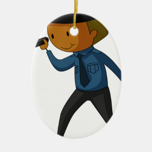 Security guard ceramic tree decoration
